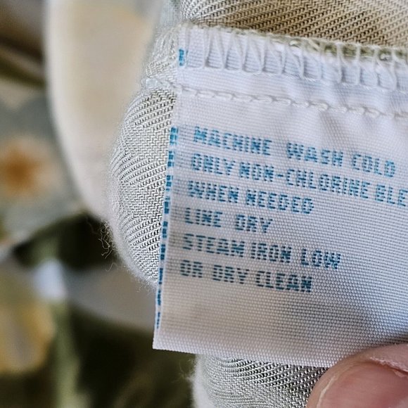 90s Small Tropical Hawaiian Floral Hibiscus Maxi Shirt Dress Sage Green Yellow - Picture 12 of 13